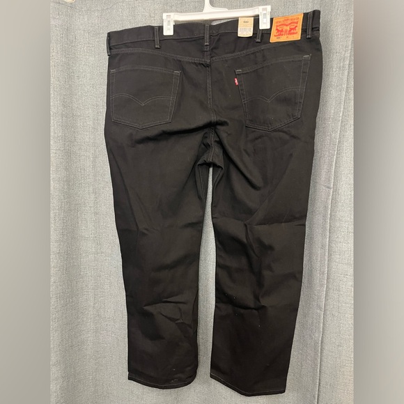 Levi's 505 Men's Jeans Regular Fit 48X30 Black Middle Wash Straight Leg Zip - Picture 9 of 9